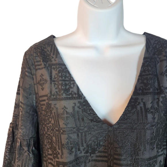 Capulet Dress Womens Small V Neck Shift Mini Textured - Picture 9 of 12